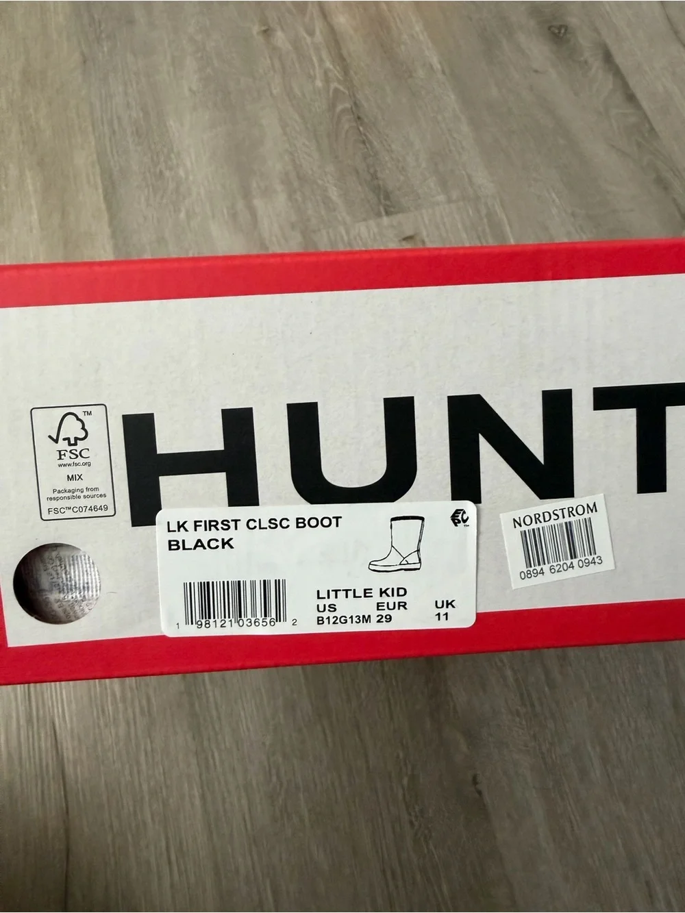 Hunter Kids Black Waterproof Rain Boots